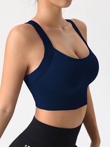 Women's Seamless <b>Cross</b> Back Sports Bra | Crisscross Strap Workout Crop <b>Top</b> | Nylon Spandex Padded Gym Fitness Activewear - Product Image 4