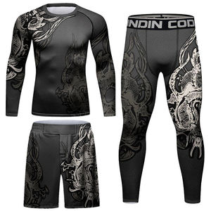 Tenues de sport, shorts MMA, rashguard sublimé, vêtements de compression BJJ, ensembles de rashguard de boxe pour hommes, respirants - Product Image 3