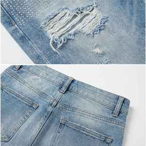 Pantalones Cortos de Algodón Suave Elástico de Alta Calidad para Uso Diario, Estilo Veraniego, Listos para Usar, con Pedrería, para Hombre - Product Image 5