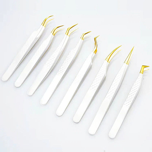 Pinzas para Cejas de Acero Inoxidable de Alta Calidad Profesional Kaamir Instruments, Aplicador de Pestañas de Precisión con Punta Suave de 10 mm, Belleza - Product Image 1