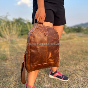 กระเป๋าเป้สะพายหลังหนังสีน้ำตาลสไตล์วินเทจแบบใหม่กระเป๋าสะพายหลังสำหรับเดินทางกระเป๋าหนังสำนักงานความจุขนาดใหญ่กระเป๋าเดินทางสำหรับผู้ชายและผู้หญิง - Product Image 3