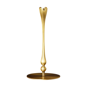 เชิงเทียนขายดีสำหรับตกแต่งบ้าน ที่วางเทียนทรงเสา สีทอง ผลิตจากอะลูมิเนียมหล่อ งานแฮนด์เมด ปรับแต่งได้ ชุด 2 ชิ้น - Product Image 4