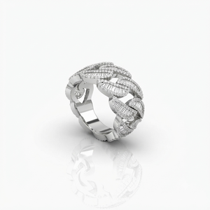 Anillo de compromiso y aniversario clásico de plata 925 con moissanita y engaste de puntas, chapado en plata, estilo Miami Cuban Link, media eternidad, regalo - Product Image 5