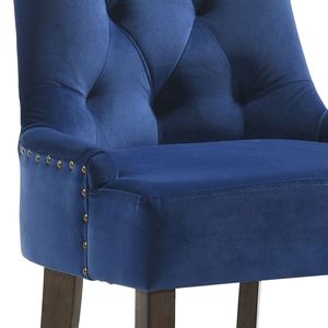 Set di 2 sedie sul retro del soggiorno con trapuntato in rovere blu e stagionato - Product Image 5