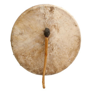Tambor Chamánico Grande con Marco de Madera y Piel Natural para Sanación Sonora, Meditación y Rituales Tribales, Tambor Chamánico Profesional - Product Image 1