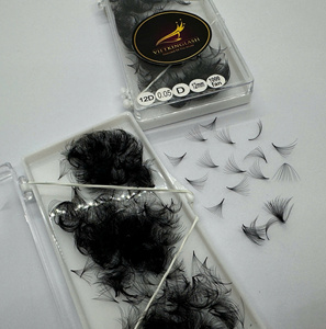 Nouvelles extensions de cils volume pré-faits noir intense 0.07mm 0.10mm 10D 12D 14D 20D, plateaux de cils Promade à tige courte, courbure CC - Product Image 6