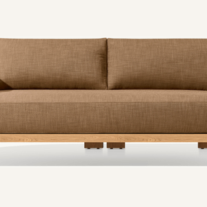 Sofá en oferta para dos personas, hecho de madera de teca con un estilo moderno y sencillo, adecuado para sala de estar y con espuma suave. - Product Image 6