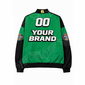 Blouson universitaire de course personnalisé OEM, style Letterman, color block, streetwear, à boutons-pression - Product Image 6