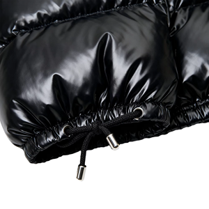 Veste matelassée imperméable respirante et isolante pour enfants unisexe en polyester noir brillant, avec capuche amovible, OEM ODM, hiver - Product Image 5