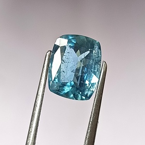 Aigue-marine naturelle bleue Santa Maria de 2,45 carats, taille coussin facettée, translucide, pierre précieuse en vrac - Product Image 3