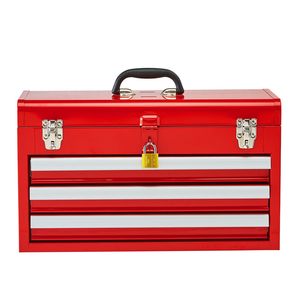 20.5-inch Portable Metal <b>Tool</b> <b>Box</b> with 3 Ball Bearing Slide Drawers <b>Small</b> <b>Tool</b> Chest Liners High-quality EVA - Product Image 1