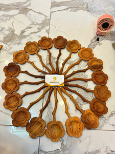 Vietnam Factory Supply Wooden Spoon Flower Design Natural Kitchen Utensil Bulk Export Supplier - Product Image 4