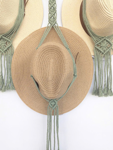 Custom Logo Boho Macrame Hat Holder <b>Stand</b> Foldable <b>Coat</b> <b>Rack</b> for Home Garage Office Double Single Wall Decor Multifunctional - Product Image 3