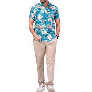 Chemise décontractée pour homme à manches longues, coupe classique, 100% coton, respirante, légère, pour la plage, les vacances, l'été - Product Image 4