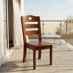 Classic Wooden Restaurant Dining Chair with <b>Ladder</b> Backrest Solid Seat and Sturdy Legs for Cafe Kitchen Home Furniture - Product Image 3