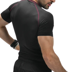Men's Custom <b>Black</b> Compression Tee Shirt Ultra <b>Tight</b> Second Skin Quick Dry 75% Polyester 25% Spandex Gym Training Sports <b>Top</b> OEM - Product Image 4