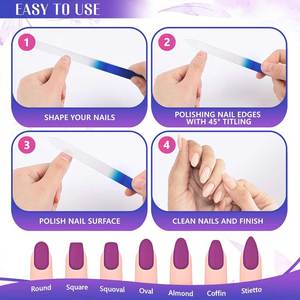 Lima de uñas de alta resistencia, grano 100/180, profesional, de doble cara, herramienta de esmeril para uñas acrílicas, uñas naturales y salón de belleza. - Product Image 5
