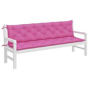 Ensemble de 2 coussins de banc de jardin extra longs roses 100% polyester, housses de coussin élégantes - Product Image 3