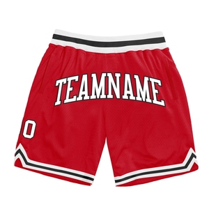 Wholesale Direct OMMIZ INDUSTRY Best Selling Custom Red White-Black Authentic Throwback Basketball Shorts - Product Image 1