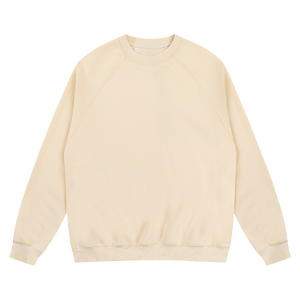 Sweat-shirt col rond à manches raglan pour homme, 445 GSM, en coton épais, style streetwear décontracté, vente en gros personnalisée - Product Image 6