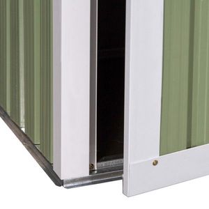 Armadio/Casetta da Giardino Impermeabile in Acciaio e Legno Verde 1,5m x 0,9m per Attrezzi - Product Image 3