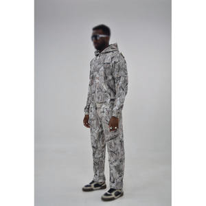 Men <b>Camouflage</b> Hoodie Tracksuit Set Wholesale Custom Camo Sweatshirt Jogger Pants Streetwear Outfit - Product Image 1