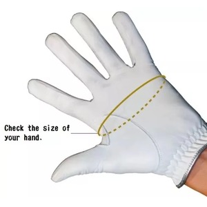 Gant de golf blanc pour droitier en cuir véritable respirant unisexe avec fermeture à enfiler - Product Image 5