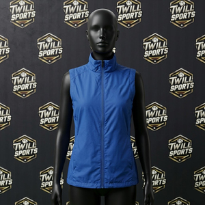 Custom <b>Womens</b> Lightweight Softshell Windproof <b>Running</b> <b>Vest</b> Sleeveless Outdoor Zip Up Sports Gilet - Product Image 2