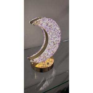 Veilleuse en cristal naturel fait main, figurine mascotte en éclats d'améthyste, avec base USB, pour la décoration intérieure (vente en gros) - Product Image 2