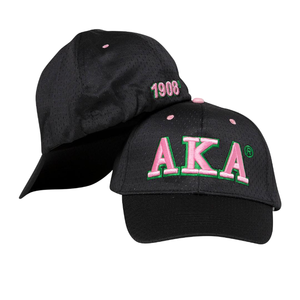 Gorra Flexfit de 3 Letras AKA Negra, Gorra de Béisbol de Alto Rendimiento, Bordada con el Logotipo de la Hermandad Griega, para Mujer, Uso en Exteriores - Product Image 1
