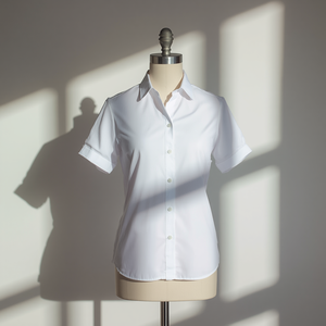 Camisa de Mujer Tejida Vintage con Mangas con Volantes, Ecológica y Transpirable - Product Image 3