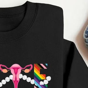 เสื้อสเวตเชิ้ตสีดำลายกราฟิกกรีกสำหรับผู้หญิง คอกลม แขนยาว พิมพ์ลายข้อความเกี่ยวกับการเลือกตั้ง สามารถสั่งทำได้ - Product Image 2