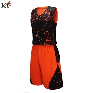 Ensemble de maillots de basket-ball sans manches unisexe, impression sublimée, orange et noir, évacuation de l'humidité, séchage rapide, coupe régulière, adulte, hiver, été - Product Image 2