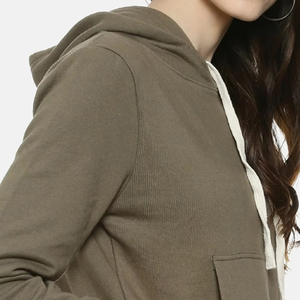 Nuevo Diseño de Moda Urbana, Sudaderas Casuales con Hombros Caídos para Mujer, Logotipo Personalizado, Sudadera Lisa de Punto para Mujer - Product Image 5