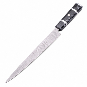 Couteau de chef Burraq personnalisé fait main en acier carbone NEUF, lame de 8 pouces, épaisseur de 3,0 mm, manche en bois pour la cuisine - Product Image 3