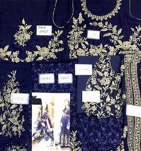 Robe maxi en mousseline de soie brodée pakistanaise et indienne, dupatta brodée sur 4 côtés, vente chaude 2021 - Product Image 2