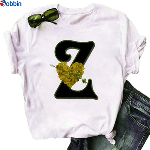 Women's English <b>Alphabet</b> <b>Print</b> T Shirt New Summer Couples Lovers Breathable Letter & Lovely Sweet Style Plus Size Women Top - Product Image 6