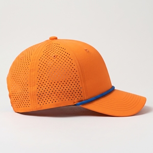 Orange Perforated Trucker Cap Adjustable Baseball <b>Hat</b> Breathable Strap Back Cap for Sports Outdoor Wear - Product Image 4