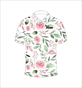 Polo pour homme à imprimé floral rose, personnalisé, manches courtes, décontracté, pour le golf - Product Image 2