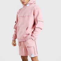 Ensemble de survêtement unisexe en molleton de haute qualité, deux pièces, style streetwear, avec short et sweat à capuche, pour homme