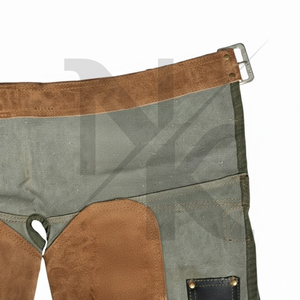 Delantal de trabajo industrial de cuero genuino duradero de alta calidad, reutilizable, resistente al calor, para forja, con protección para los muslos - Product Image 2