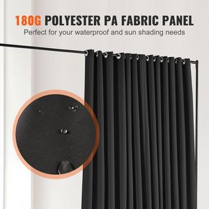 Portatile 8 ft X 10 ft schermo Privacy nero divisore camera con ruote divisore tenda Stand per ufficio camera da letto sala da pranzo studio - Product Image 5