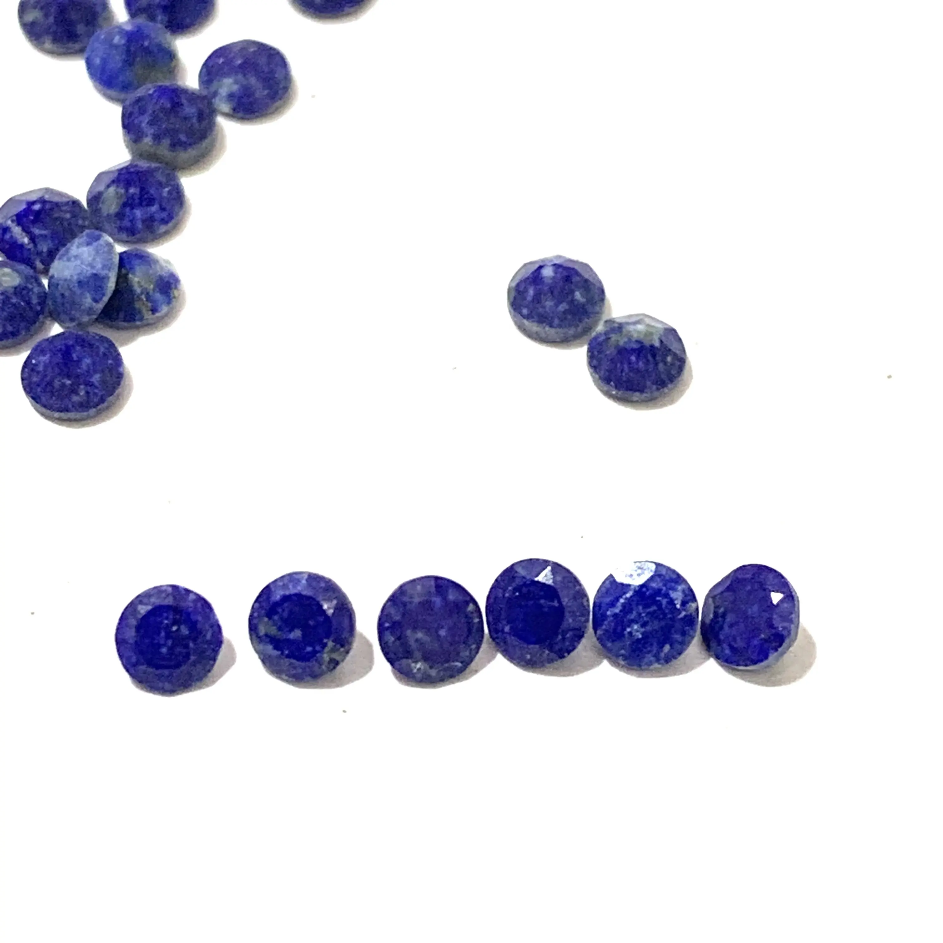 2mm Small Round Cut Faceted Loose Gemstones Lapis