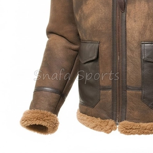 Brand New Sheepskin Men's Quilted Jacket with 100% Genuine Leather Breathable Luxury Quality OEM Service From Shearling Jacket - Product Image 4