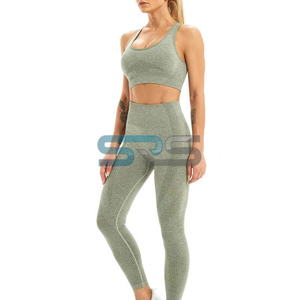 Ensemble de sport yoga 2 pièces pour femme, short taille élastique respirant coupe ajustée en tissu intelligent, idéal pour la course décontractée - Product Image 6