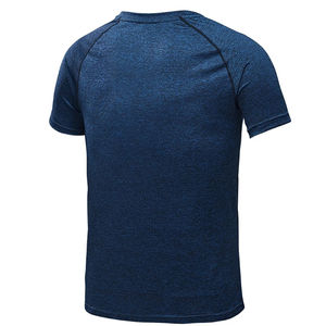 T-shirt de sport pour homme en polyester, coupe ajustée, séchage rapide, respirant, pour entraînement, logo personnalisé, fabricant OEM ODM - Product Image 3