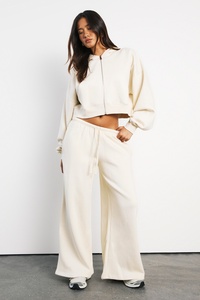 Custom <b>Women's</b> Off <b>White</b> Wide Leg Sweatpants Casual Polyester Cotton Loose Fit Oversized <b>Joggers</b> Wholesale OEM <b>Joggers</b> For <b>Women</b> - Product Image 5