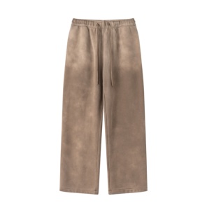 CUSTOM Men's Sporty Baggy Wide Leg <b>Trousers</b> <b>Elastic</b> <b>Waist</b> Acid Wash Breathable Eco-Friendly Polyester/Cotton Relaxed Fit - Product Image 4
