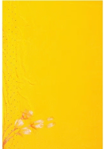 Sari KV Mustard con adornos y blusa sin coser - Product Image 3