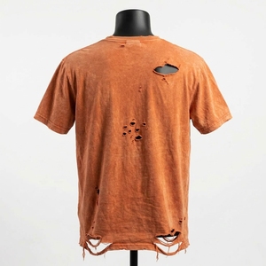 T-shirt décontracté pour homme, coupe slim, en coton 100%, tricoté, avec design personnalisé et effet vieilli - Product Image 4